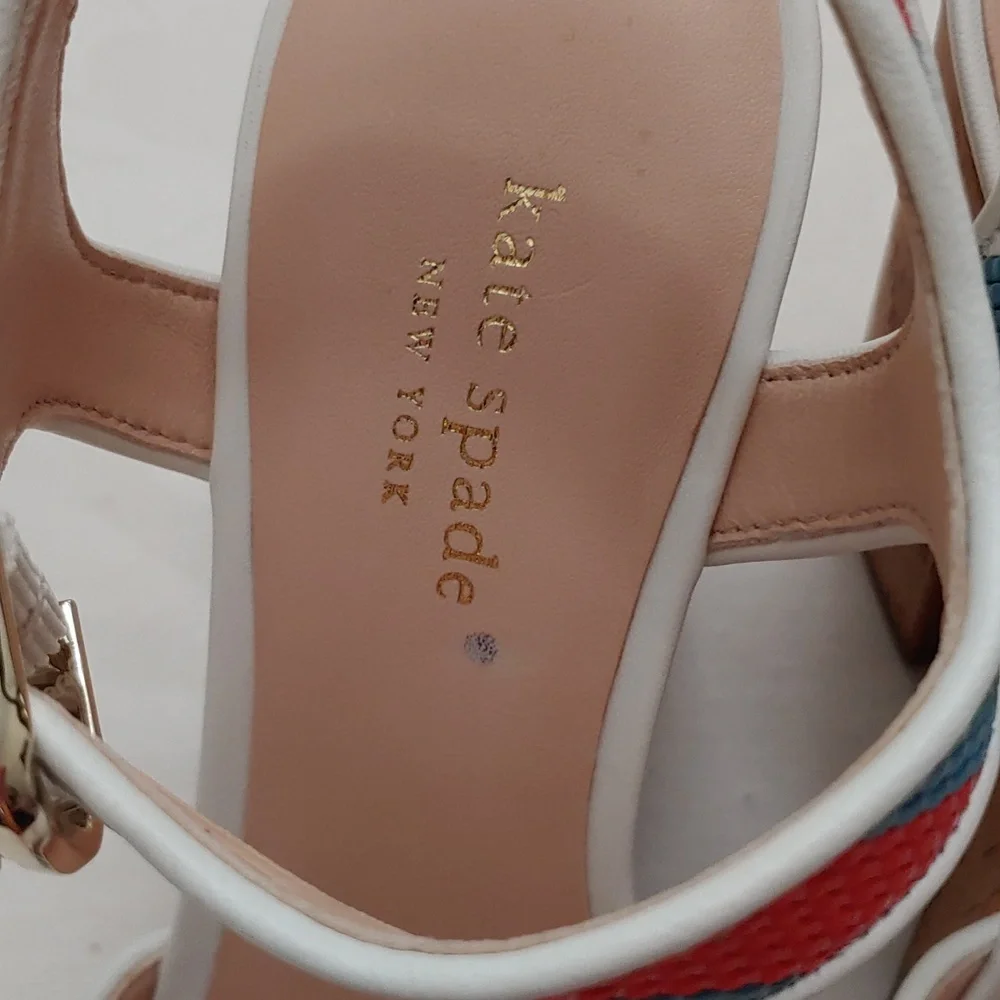 Kate Spade Women's Size 7.5 Sandal with 5 inch Cork Heel, NWOB